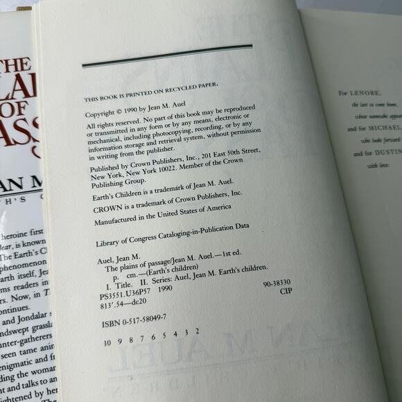 Plains Passage Shelters Stone Jean M. Auel Earth's Children Hardcover Signed - Picture 4 of 8